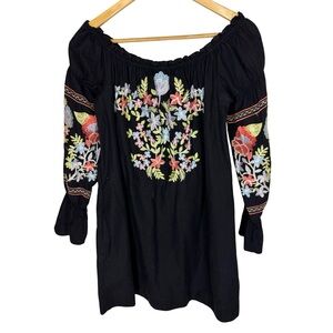 Free People Fleur Du Jour Embroidered Mini Dress medium
